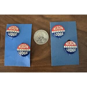 VINTAGE NIXON LODGE PRESIDENTIAL CAMPAIGN PIN BUTTONS Lot of (4) 1960